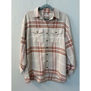 Spell & The Gypsy Base Camp Plaid Flannel Shirt Jacket Long Sleeve‎ Shacket Sz S